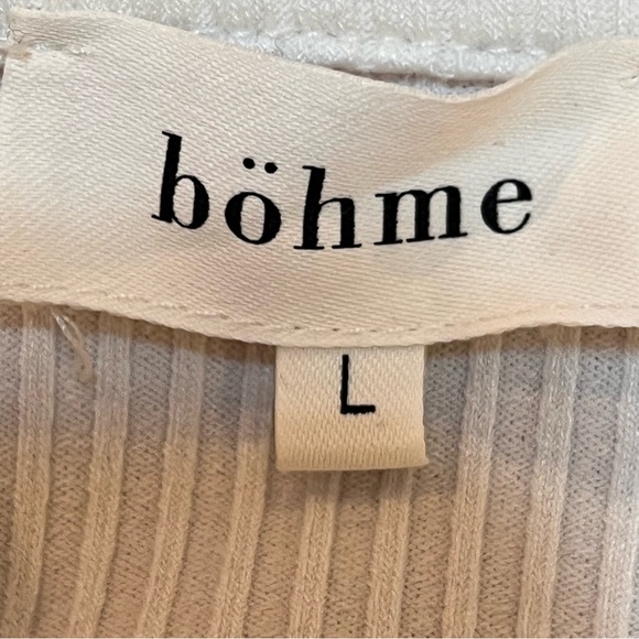 BOHME tank tops ribbed ruffles size XL white pink/orange color - Picture 7 of 8